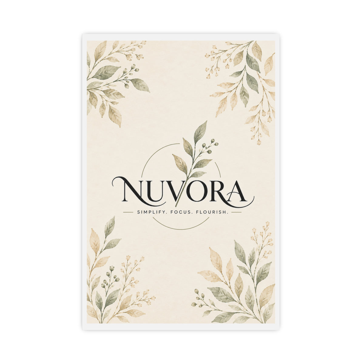 Nuvora Botanical Wall Art Poster | Minimalist Nature-Inspired Decor