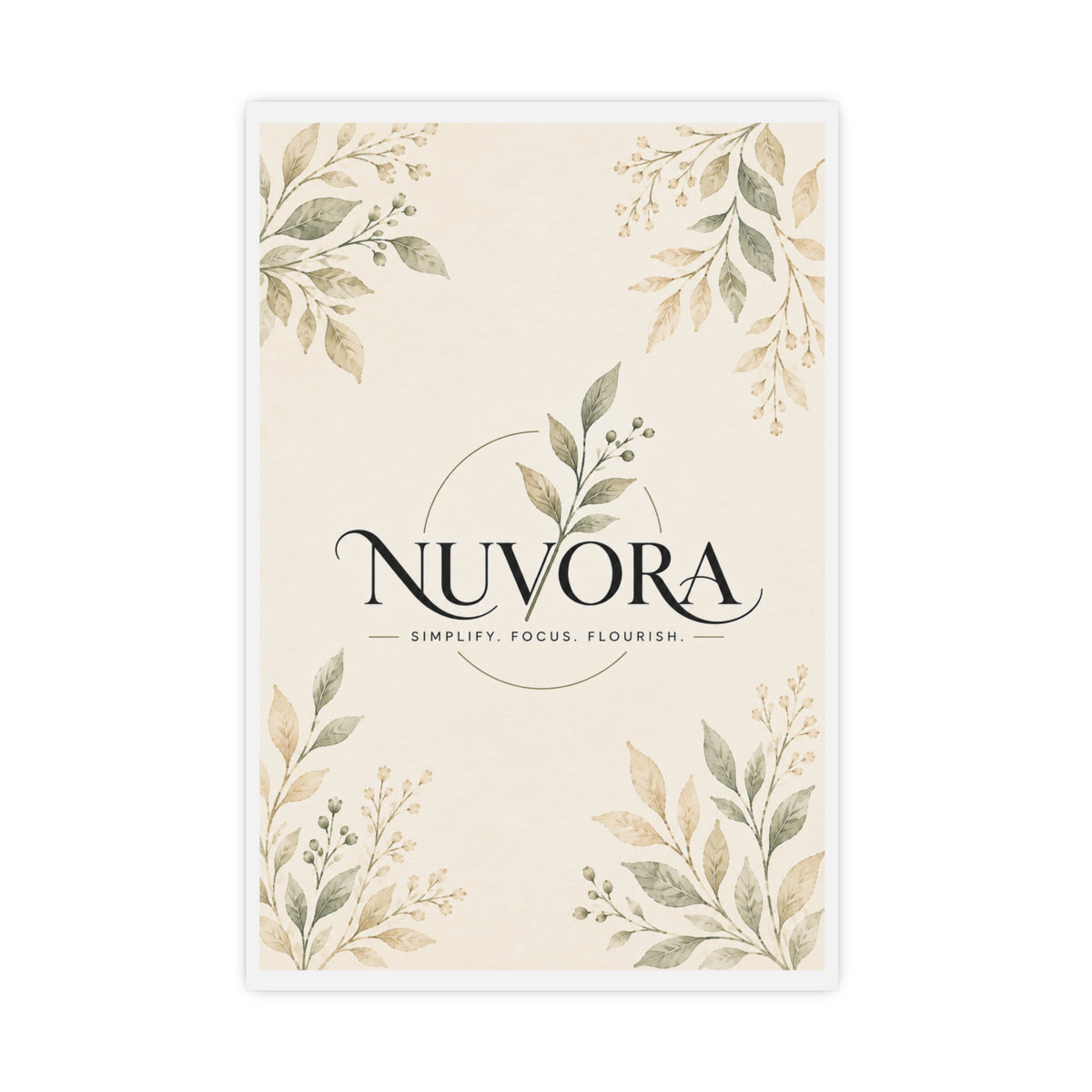 Nuvora Botanical Wall Art Poster | Minimalist Nature-Inspired Decor