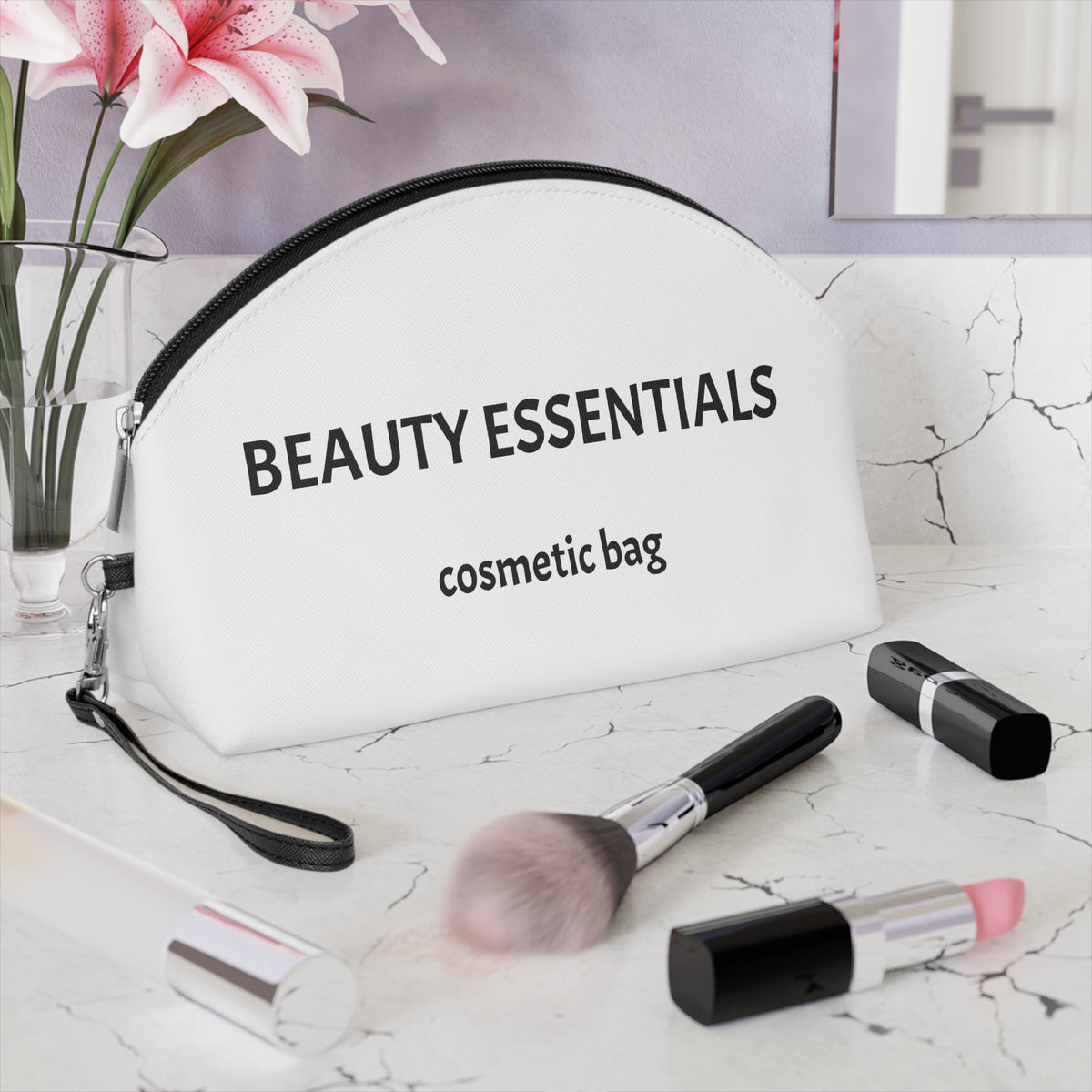 Beauty Essentials Makeup Bag | Minimal Cosmetic Travel Pouch