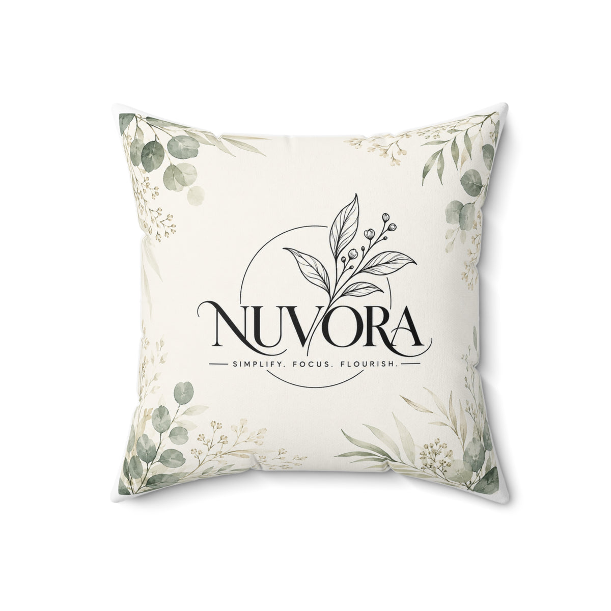 Nuvora Botanical Throw Pillow | Minimalist Nature-Inspired Home Decor