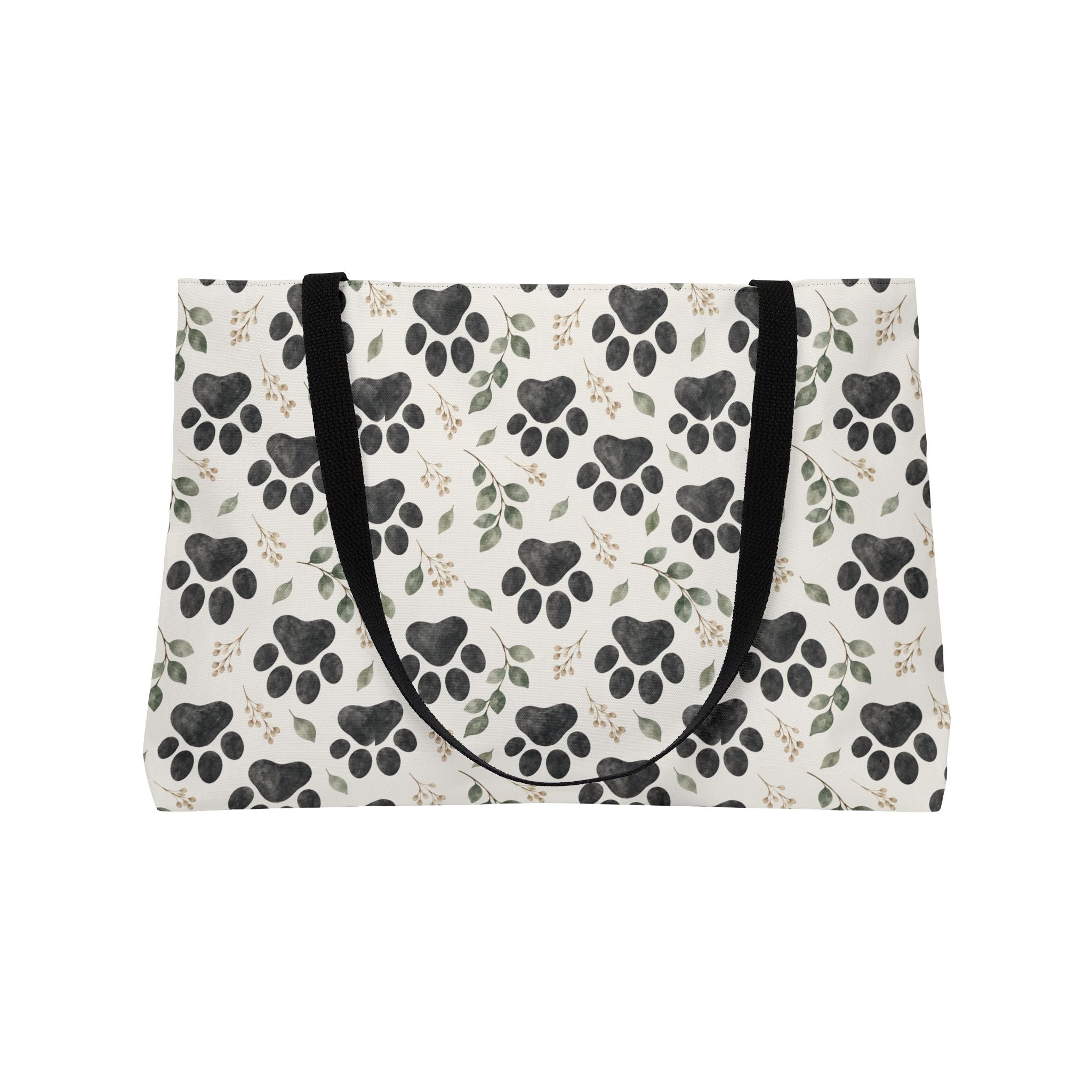 Personalized Pet Paw Print Weekender Tote — Custom Name & Photo Dog Travel Bag