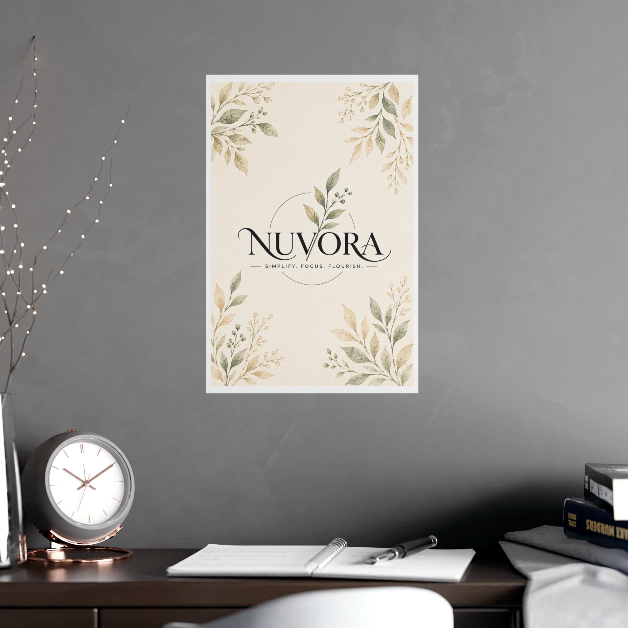Nuvora Botanical Wall Art Poster | Minimalist Nature-Inspired Decor