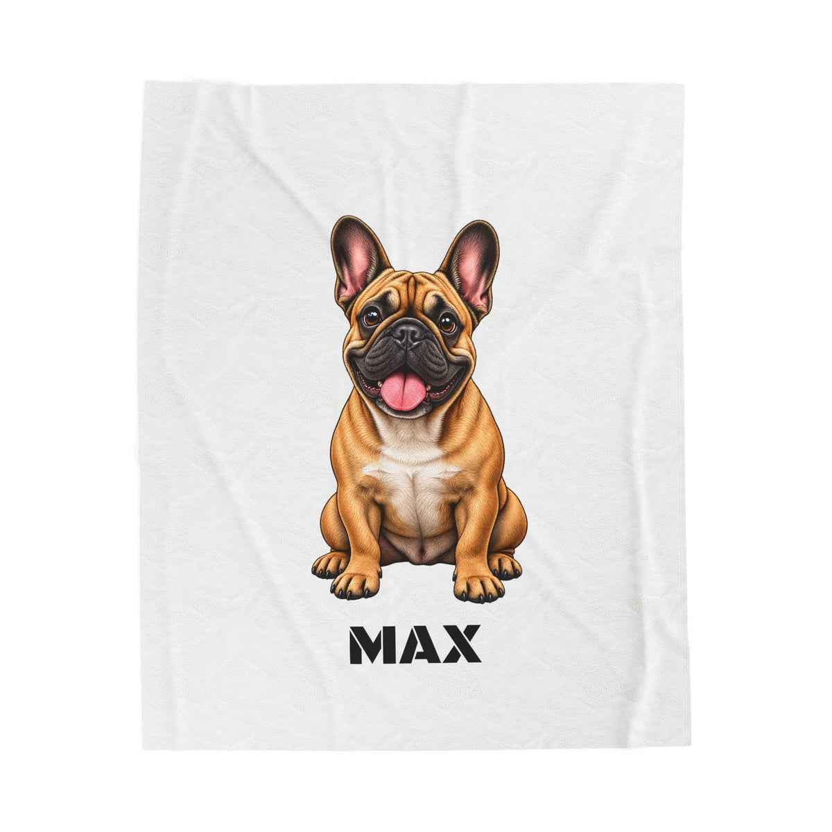 Personalized French Bulldog Blanket | Custom Pet Photo & Name Velveteen Plush Blanket